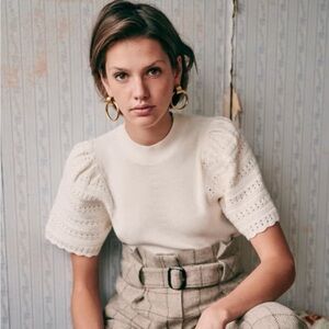 Sezane Emmie Jumper, Ecru, M